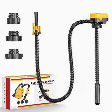 Cordless Fuel Transfer Pump with Auto-Stop,Portable Fuel Pump Compatible with DeWalt 20V & Milwaukee 18V Batteries,3 Adapters for Diesel,Gasoline