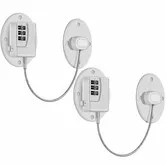 2 Pack Refrigerator Door Lock, Heavy Duty Combination Fridge Lock, Child Proof Cabinet Locks (White)