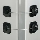 2 Pack Refrigerator Lock, Heavy Duty Fridge Lock with Combination Password, Child Proof Door Lock for Kitchen Refrigerator Cabinets Black