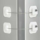 2 Pack Refrigerator Lock, Heavy Duty Fridge Lock with Combination Password, Child Proof Door Lock for Kitchen Refrigerator Cabinets White