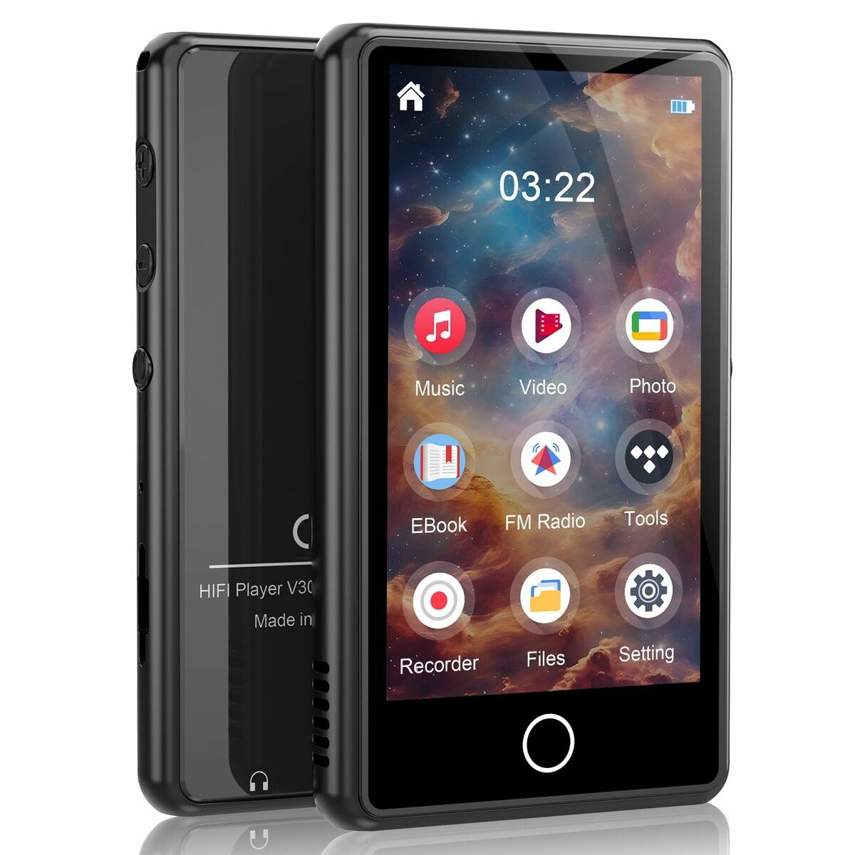 16GB MP3 Music Player,3 Inch Portable MP4 Player Support All Formats Video with Built-In Speaker,FM,E-Book,Recording Expandable up to 256GB,Black