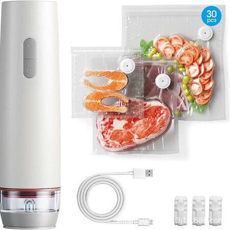 Handheld Vacuum Sealer for Food, One-Touch Operation Portable Food Vacuum Seal Machine with Reusable Vacuum Bags