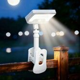 Clip on Solar Lights Outdoor with Motion Sensor,Vertically Adjustable Solar Fence Lights with 92 LEDs,IP65 Waterproof Light for Chain Link Gutter White