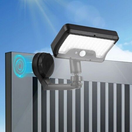 Metal-gipping Outdoor Solar Lights, 92 LEDs Motion Sensor Solar Wall Lamps for Balcony Patio, Adjustable Wall-Mount Fence RV Lighting