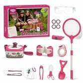 Outdoor Adventure Kit with Bug Catching Net,Explorer Compass with Whistle Magnifying Glass Viewer,and Kids Binoculars for Boys Girls Ages 3+