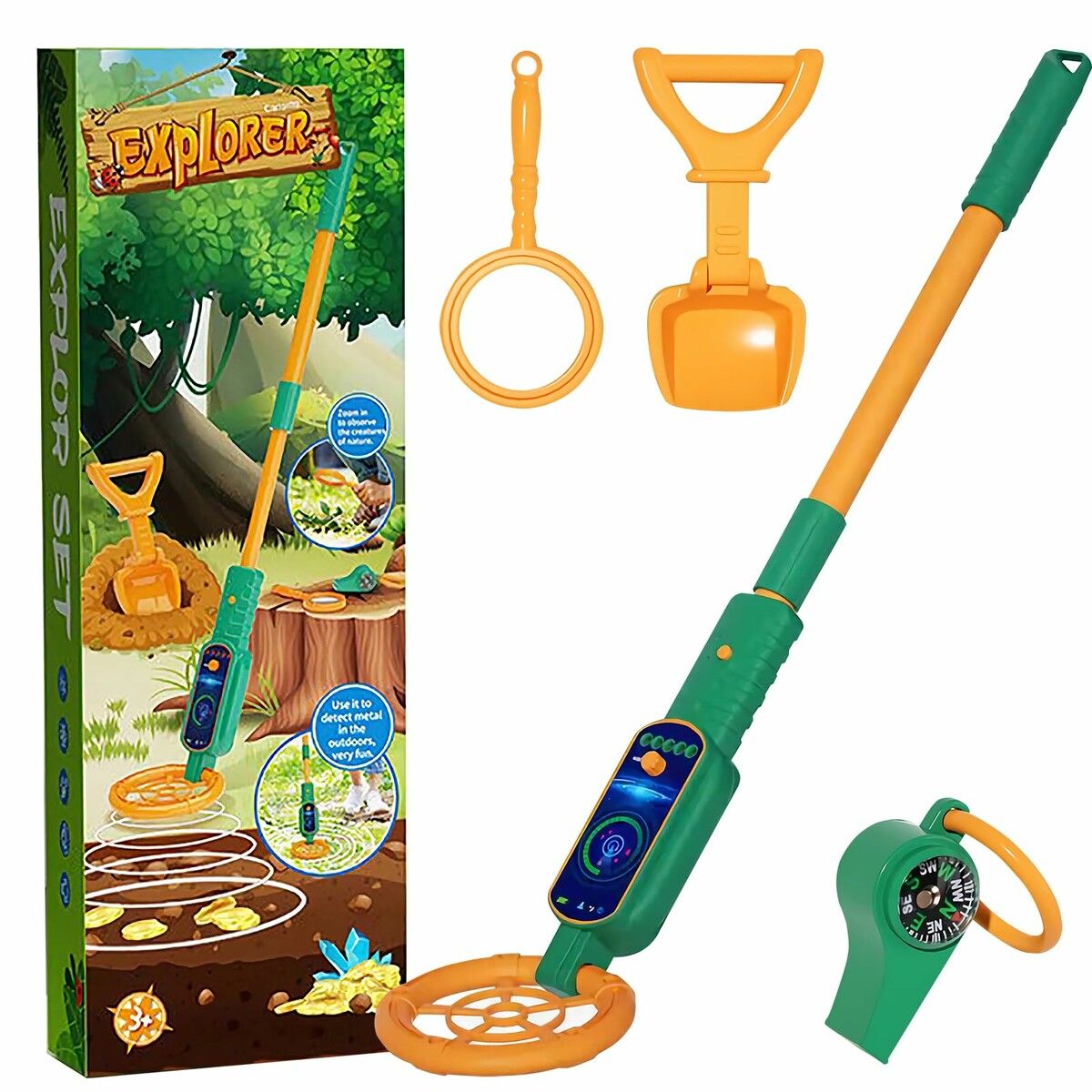 Metal Detector for Kids Lightweight Gold Detector Adjustable 60-80 cm Kids Metal Detector Perfect for Ages 3-12 Great Outdoor Activity