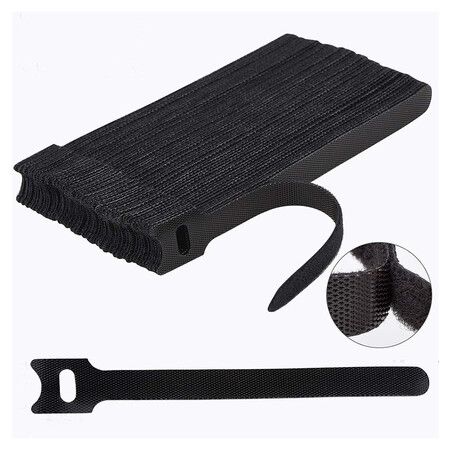 50 PCS 1.2CM x 15CM Reusable Cable Ties,  Adjustable Cord Straps Wire Organizer Cord Wrap and Hook Loop Cable Management