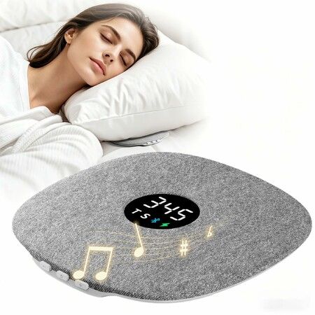 Under Pillow Speaker,Dual Bone Conduction Pillow Speaker with Led Display, 16 Hours of Playback Time for Sleep Aid