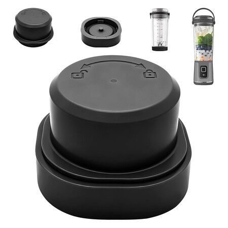 Blade Cover and Vessel Cap for Ninja Blast Portable Blender, Compatible with BC100/BC151 Series, Food Grade Leakproof Replacement Part, Black