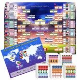 2026 Soccer Tournament Extra Large Schedule Poster,2Pcs Fan Kit with 600 Team Stickers and Predict Champion Poster, Match Tracker Bracket Wall Chart