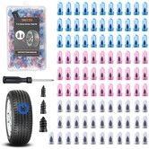 100PCS Tire Repair Rubber Nail Kit,Premium Spiral Screw-in Tire Plugs with 2 Sizes,Emergency Roadside Flat Tire Fix Tool