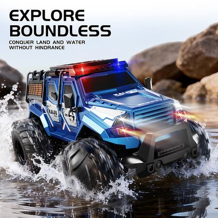 RC Car Amphibious 1:14 Snake Armor Water Cannon Spray Transform Battle Multiplayer Off Road Land Water Christmas Birthday Kids Gift COL.BLUE