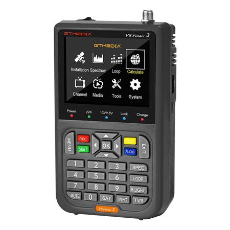 V8 Finder2 Satellite Finder Digital FTA DVB-S/S2/S2X Signal Measuring Meter Detector Receiver LCD Screen for Adjusting Sat TV Dish