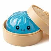 Glitter Dumpling Squishy,Squishy dumpling,Sensory Stress Ball Squeeze Toys,Soft Squeeze Decompression Dough Toy (Blue)