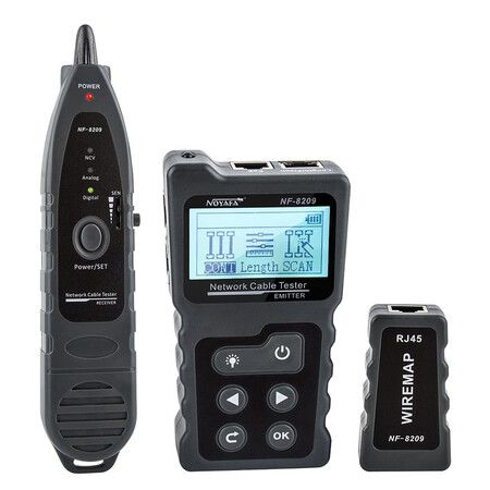 NF-8209 Network Cable Tester, Ethernet Cable Wire Tester with POE and NCV for CAT5/CAT6 Wire Tracer, Length Test, RJ45 Network Tester Kit