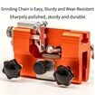 Klampero Chain Sharpener,Chainsaw Sharpener,Portable Hand Crank Chainsaw Chain Sharpener Set,Portable Household Hardware Tool (Yellow,Small 5Heads)