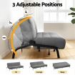 Artiss Sofa Bed, 1.9m 3-Seater Soft Innerspring Adjustable Couch Futon Chair for Apartment Dorm Living Room Office Study Bedroom, Grey