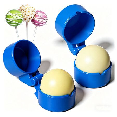 2Pcs Round Cake Pop Mold Shapes Press Set,3D Printed Sphere Circle Cake Pop Cutter and Pusher,Baking Tools Accessories for Baking Birthday Parties Blue