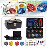 Battling Top Burst Gyro 8 Spinning Tops Blade Set Grip Pull Ruler Launchers Storage Box Kids Toys Boy Christmas Birthday Gift