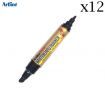 Artline 525T Pack of 12 Dual-Nib 5mm Whiteboard Marker Xylene Free - Black
