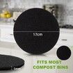 10-Pack Charcoal Filters for Kitchen Compost Bin,17cm Round Activated Carbon Replacement for Countertop Pails,Odor Absorbing Bucket Refills,10Pcs