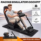 Racing Simulator Cockpit Sim Rig Steering Wheel Stand Gaming Chair Foldable Adjustable Seat for Logitech Thrustmaster MOZA PXN SIMAGIC Xbox PS4 PS5 PC