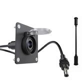 Waterproof Wall Socket Passthrough Fit for Starlink Mini 12V and 5A/60W, Aluminum Bulkhead Connector Extension Cable with Plastic Waterproof Cap