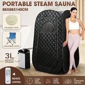 Sauna Steam Tent Foldable Steamer Personal Heating Full Body Home Spa Box Portable Room With Foldable Chair Remote Control Indoor 88x88x145cm