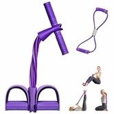 Fitness Resistance Bands Set with 6 Tube Pedal Ankle Puller and Figure 8 Exercise Bands,Fitness Equipment For Training,Home Gym,Yoga & Pilates Purple