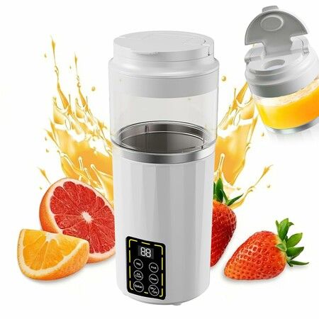 Portable Blender,Small Smoothie & Shake Maker with 12 Blades,4-Speed Adjustable Function and Rechargeable Mini Juice Mixer for Office Home White