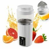 Portable Blender,Small Smoothie & Shake Maker with 12 Blades,4-Speed Adjustable Function and Rechargeable Mini Juice Mixer for Office Home White