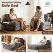 Folding Floor Sofa Bed Set 3in1 Convertible Sleeper Chair Couch Lounge Chaise Mattress Ground Seat Comfy Fold Out Guest Lounger Back Support Pillow