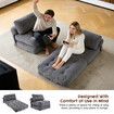 Folding Floor Sofa Bed Set 3in1 Convertible Sleeper Chair Couch Lounge Chaise Mattress Ground Seat Comfy Fold Out Guest Lounger Back Support Pillow