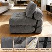 Folding Floor Sofa Bed Set 3in1 Convertible Sleeper Chair Couch Lounge Chaise Mattress Ground Seat Comfy Fold Out Guest Lounger Back Support Pillow