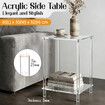 Modern Bedside Table Acrylic Nightstand Sofa Bed Side End Coffee Lamp Storage Display Shelf Stand Small Lounge Bedroom Sitting Living Room Furniture