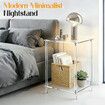 Modern Bedside Table Acrylic Nightstand Sofa Bed Side End Coffee Lamp Storage Display Shelf Stand Small Lounge Bedroom Sitting Living Room Furniture