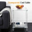 Modern Bedside Table Acrylic Nightstand Sofa Bed Side End Coffee Lamp Storage Display Shelf Stand Small Lounge Bedroom Sitting Living Room Furniture