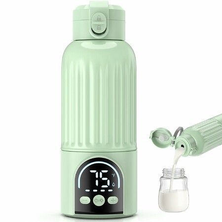 Portable Bottle Warmer for Travel, Dual Heating Modes for Breast Milk Water, Fast Heating Cordless Milk Warmer for Car Airplane Outdoor