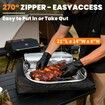 Insulated Leak-Proof Meat Resting Bag,270 Degree Opening BBQ Blanket for Brisket Turkey Pork, Double Thick Smoker Accessory for Camping Kitchen(Black)