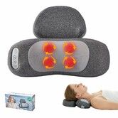 3-in-1 Neck Massager Pillow with Heat,2-Speed Adjustable Deep Tissue Kneading Massage,Rechargeable Traction Massager for Home Office Travel