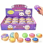 12PCS Glitter Dumpling Squishy,Mini Real Bun Dumplings Stress Relief Set Pack Box,Crazy Fun Balls Toys Fidget Cute Sensory