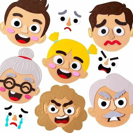 Feeling Emotions Busy Board Sensory Toys 6 Family Face Boards Social-Emotional-Learning-Games Kids Autism Speech Therapy  Gifts for Boys Girls Age 3+