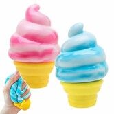 Ice Cream Squishy,Ice Cream Cone Squishies,Slow Rising Stress Relief Squishy,Summer Toy ( Blue+Pink )