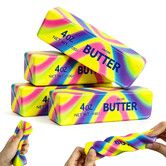 4PCS Butter Squishy Stress Toy,Realistic Butter Stick Fidget,Slow Rising Soft Squeeze Toy,Sensory Desk Toy & Gift for Office Home (Dazzling Colors)