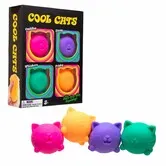 Cool Cats Squishy,4 Pack Sugar Ball Designs,Anxiety Relief Squeeze for Sensory Play,Sensory Fidget,Slow Rising Squishy Stress Balls