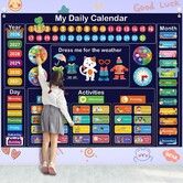 My Daily Calendar 3.3Ft Felt Board Preschool Learning Center Classroom Circle Time Days of The Week Toddler Home Kindergarten Activities Birthday Gift