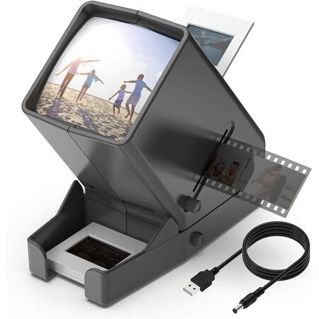 35mm Slide and Film Viewer,3X Magnification LED Lighted Illuminated Viewing,USB Powered/Battery Operation-for 35mm Slides & Positive Film Negatives