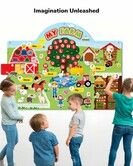 Learning Fabric Board Farm Themed Educational Play Teaching Toy Kit Large Story Set Interactive Birthday Present Kids