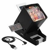 35mm Slide & Film Viewer-Slide Viewer with 3X Magnification and LED-Lighted Viewing for 35mm Slides and Film Negatives,USB or Battery Powered