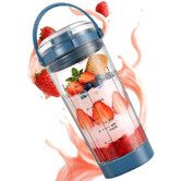 18oz Blending Vessel Accessories Compatible with Ninja Blast Blender,Blender Cup with Sip & Seal Lid, Replacement for Ninja Blast BC100/BC151 Series(Blue)